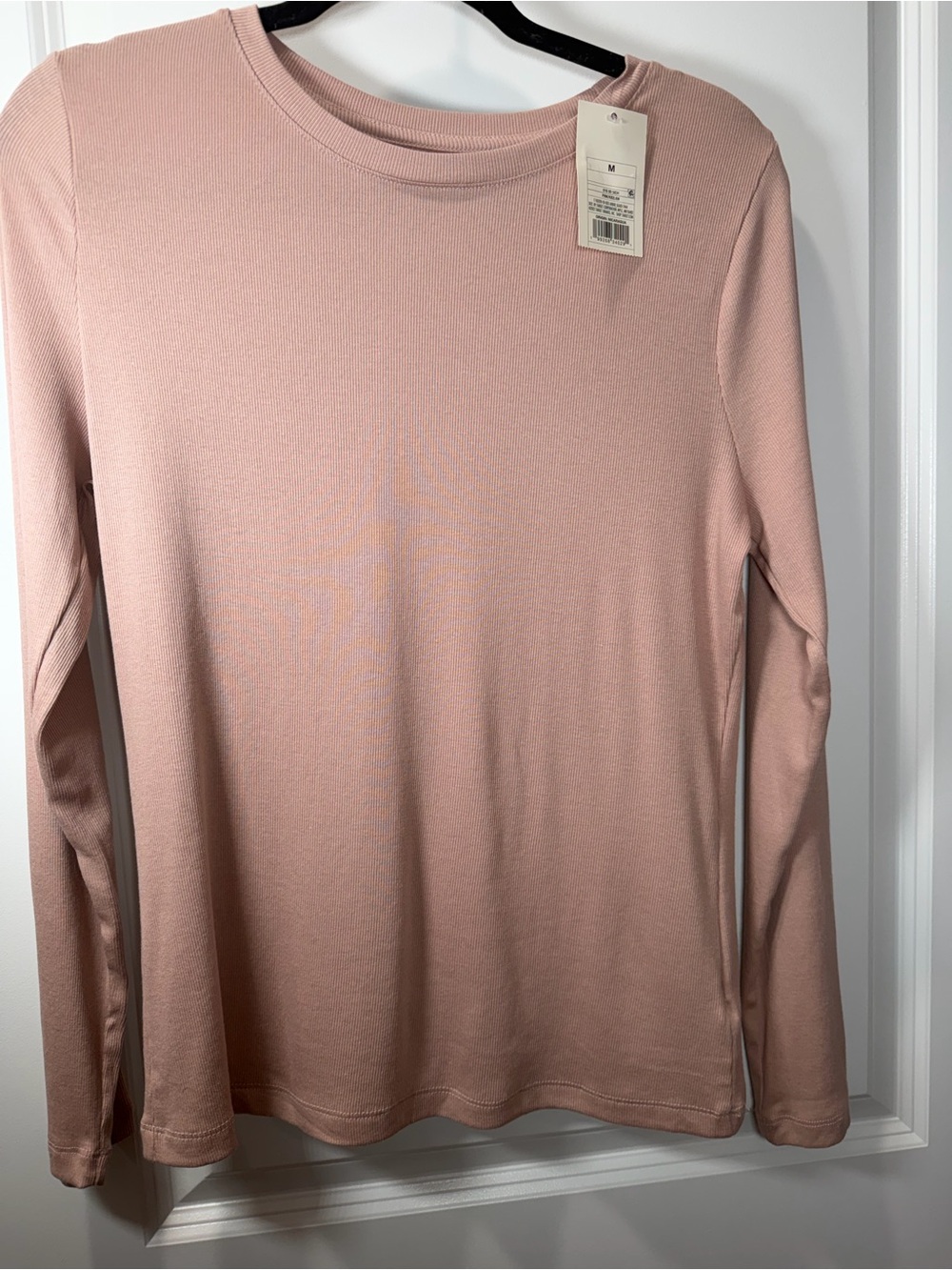 A New Day Women’s Ribbed Long Sleeve Top Pink Size M NWT - Picture 3 of 7